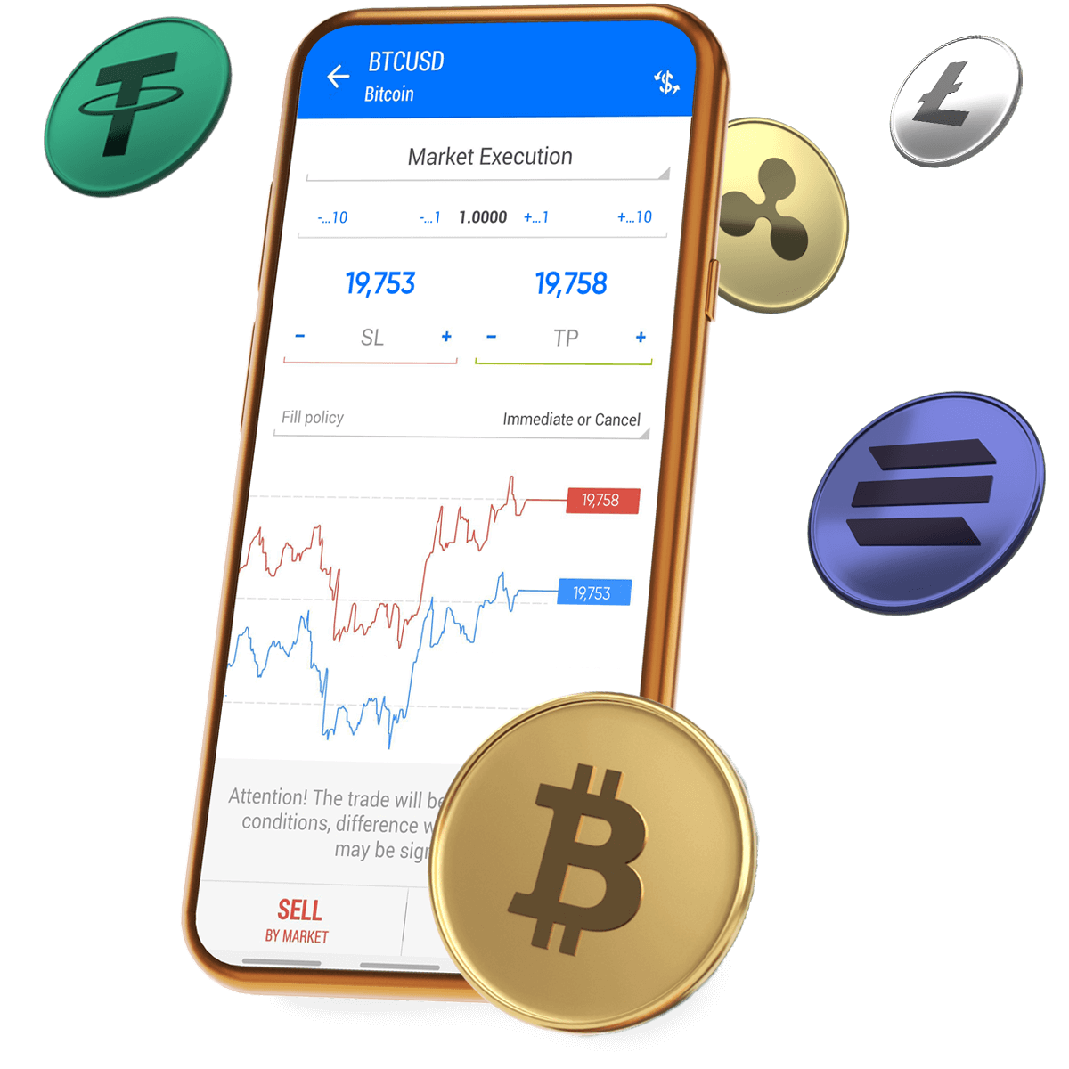 App de trading de Caltera Novexis con criptomonedas
